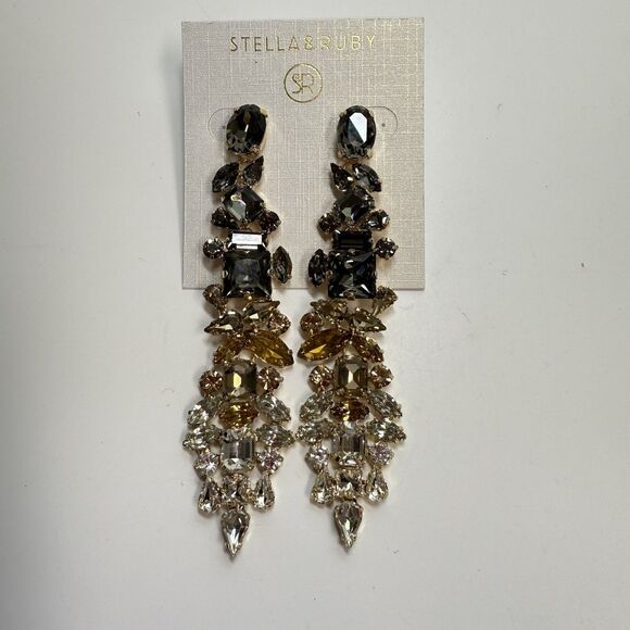 STELLA & RUBY Dynasty Crystal Statement Earrings New - Picture 3 of 8